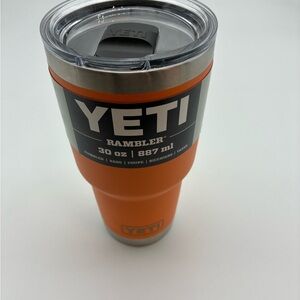 YETI Rambler 30 oz Tumbler - Orange with Clear Lid
